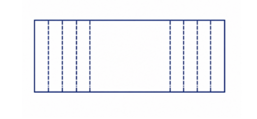 Plan à plat FEFCO 946 : développé B × (L + 8H)