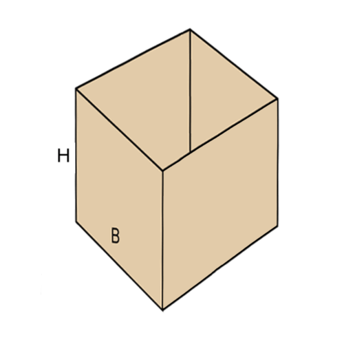 Demi-caisse américaine double cannelure, sur-mesure, carrée