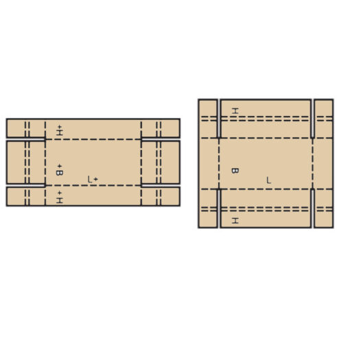 Boite longue sur-mesure double cannelure avec couvercle et fond, parois renforcées – Image 2