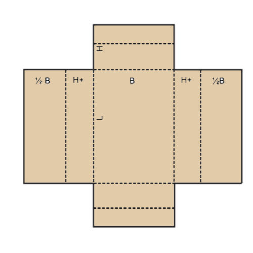 Etui en croix carré sur-mesure, double cannelure – Image 2