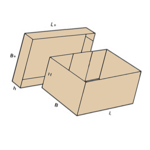 Carton carré sur-mesure double cannelure avec couvercle