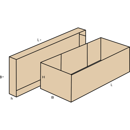 Carton long sur-mesure double cannelure avec couvercle