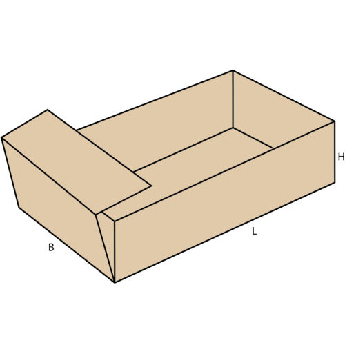 Caisse carton longue sur-mesure, autobloquante, double cannelure