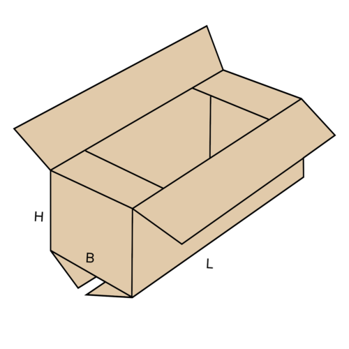 Carton long sur-mesure à rabats normaux