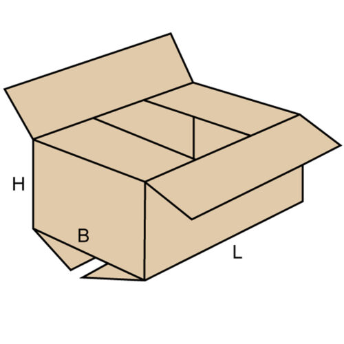 Caisse américaine simple cannelure ecru, sur-mesure à rabats normaux
