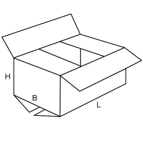 Caisse américaine simple cannelure blanc, sur-mesure à rabats normaux