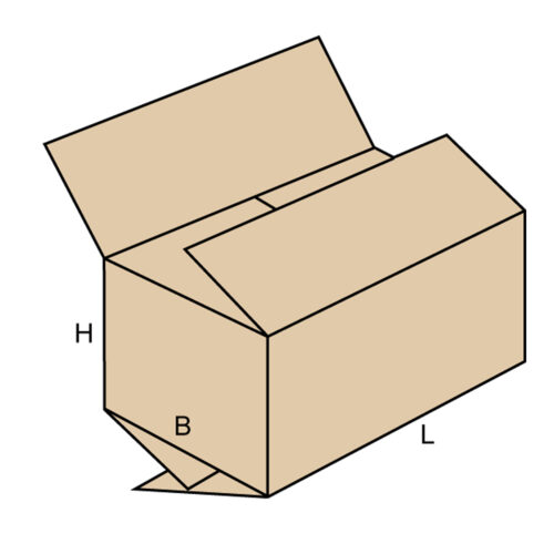 Caisse américaine sur-mesure à rabats chevauchants, simple cannelure ecru