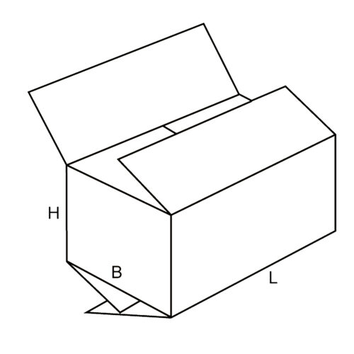 Caisse américaine sur-mesure à rabats chevauchants, simple cannelure blanc