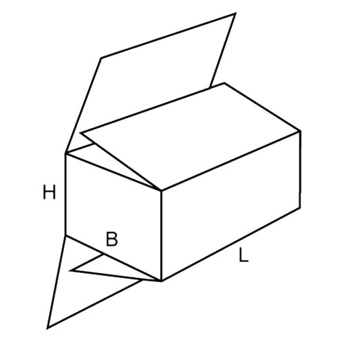 Caisse américaine sur-mesure à rabats recouvrants, simple cannelure blanc