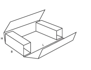 Etui en croix sur-mesure, avec rouleautés, simple cannelure blanc
