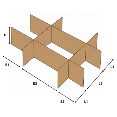 Croisillons Carton à cases de dimensions différentes